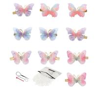 1000 Pcs Clear Elastic Hair Bands + 10 Butterfly Hair Clips for Girls,Invisible Small Hair Ties with Removal Hook & Braid Tools, Cute Y2K Hair Accessories for Kids, Teens, Weddings & Braids