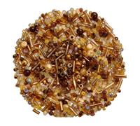 1000 Pcs Coffee Bugle Beads, Mixed Shape Size 1-4 mm Glass Seed Beads for Embroidery for Earrings Necklaces Bracelets Jewelry DIY Making Accessories