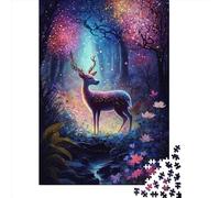 1000 Pcs Cute Deer Flower 7 Jigsaw Puzzle Adult Creative Rectangular Puzzle Paper Puzzle Funny Educational Toy 1000pcs (38x26cm)