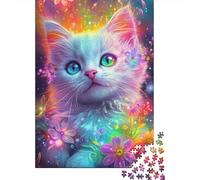 1000 Pcs Cute Kitten Jigsaw Puzzle Adult Kids Creative Rectangular Wooden Puzzle Funny Educational Toy 1000pcs (75x50cm)