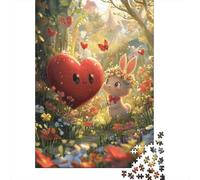 1000 Pcs Cute Rabbit Jigsaw Puzzle Adult Kids Creative Rectangular Wooden Puzzle Funny Educational Toy 1000pcs (75x50cm)