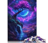 1000 Pcs Fantasy Waterfall Landscape Jigsaw Puzzle Adult Kids Creative Rectangular Wooden Puzzle Funny Educational Toy 1000pcs (75x50cm)