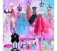 1000+Pcs - Fashion Designer Kit for Girls with 6 Mannequins- Creativity DIY Arts & Crafts Kit Learning Toys Sewing Kit for Kids- Teen Girls Kids Birthday Easter Gift Present Age 6 7 8 9 10 11 12+