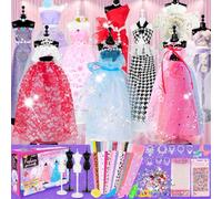 1000+ PCS Fashion Designer Kits for Girls, Kids Sewing Kit with 4 Mannequins, DIY Doll Clothes Dress Making Kit, Arts and Craft Kits for Kids Teen Girls Birthday Gift Present Age 6 7 8 9 10 11 12+
