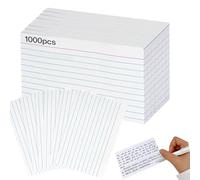 1000 PCS Flashcards, 3 X 5 in White Flash Index Revision Cards Ruled Blank Flashcards Lined Card Paper for Office Study Revision Record