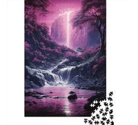 1000 Pcs Forest Cascade Jigsaw Puzzle Adult Creative Rectangular Puzzle Wooden Puzzle Funny Educational Toy 1000pcs (75x50cm)