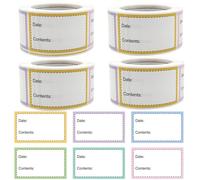 1000 Pcs Freezer Labels, 50*30mm Frozen Food Lables, Removable Food Stickers, Waterproof & Oil-Proof, Sticky Labels On a Roll, Easy Peel Off and Easy to Write for Freezer, Containers, Jars (Colorful)