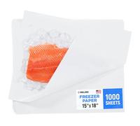 1000 Pcs Freezer Paper Sheets, 15" x 18", Poly-Coated on one Side - Prevents from Freezer Burn - Moisture-Resistant Wrapping Paper for Meat, Fish, Vegetables - Keeps Meat Fresh for up to 1 Year