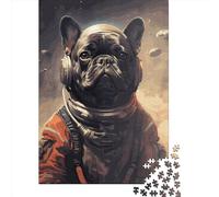 1000 Pcs French Bulldog Mars Jigsaw Puzzle Adult Creative Rectangular Puzzle Wooden Puzzle Funny Educational Toy 1000pcs (75x50cm)