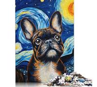 1000 Pcs French Bulldog Night Jigsaw Puzzle Adult Kids Creative Rectangular Paper Puzzle Funny Educational Toy 1000pcs (38x26cm)