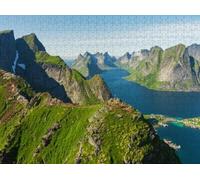 1000 pcs Fun Jigsaw Puzzle for Adults Lofoten Islands, Mountains. Funny Home Decor, Unique Difficult and Challenge Puzzle for Family Educational