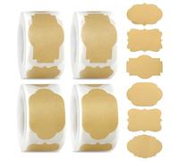 1000 PCS Gift Tag Stickers, 1.2"X 2" Self Adhesive Brown Sticky Labels for Presents, Blank Stickers, Removable Sticky Kraftpaper Label for Jars Jam Bottles Glass Food Storage