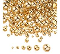 1000 Pcs Gold Flat Back Pearls Imitation Pearls Half Ball Flatback Bead Mixed Sizes 2mm-8mm Gold Peach Flatback Pearl Beads for Jewelry Making, DIY Nail Art Crafting, Shoes, Cup, Phone Decoration