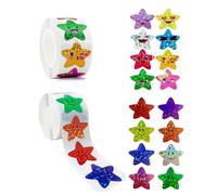1000 Pcs Holographic Star Stickers Bulk Pack - 2.5cm Self-Adhesive Shiny Foil Stars, Waterproof Sparkly Reward Stickers for Kids Teachers, Classroom Supplies, Universe Space Theme (Multicolor