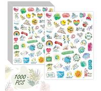 1000 PCS Inspirational Words Stickers, 20 Sheets Colorful Water/Oil/Tear Resistant Labels- Remove with No Residue Left, Clear Encouraging Scripture Decals for Scrapbooks Album Bottles Computer Planner