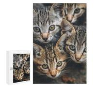1000 PCS Jigsaw Adorable Tabby Kittens -1 Jigsaw Puzzles for Adults Family Activities Help The Brain Exercise Deal As Gifts for The Whole Family 1000 PCS