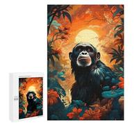 1000 PCS Jigsaw Amazon Jungle Ape Sunset Jigsaw Puzzles for Adults Family Activities Help The Brain Exercise Deal As Gifts for The Whole Family 1000 PCS