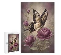 1000 PCS Jigsaw Butterfly on Purple Flowers Jigsaws for Adults Puzzle But Fun And Humorous Challenging To Complete Unique Birthday And Xmas Gifts 1000 PCS