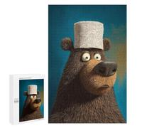 1000 PCS Jigsaw Cartoon Bear with Hat Adult Jigsaw Puzzles For Family Fun Parent-child Interaction Gifts for Friends And Family 1000 PCS