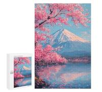 1000 PCS Jigsaw Cherry Blossom Lake Scene Jigsaw Puzzles for Adults Family Activities Help The Brain Exercise Deal As Gifts for The Whole Family 1000 PCS