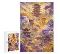 1000 PCS Jigsaw Chinese Temple in Clouds Jigsaw Puzzles for Adults Family Activities Help The Brain Exercise Deal As Gifts for The Whole Family 1000 PCS