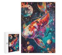 1000 PCS Jigsaw Colorful Koi Fish Art Print Jigsaw Puzzles for Adults Family Activities Help The Brain Exercise Deal As Gifts for The Whole Family 1000 PCS