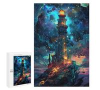 1000 PCS Jigsaw Fantasy Lighthouse Night Scene Jigsaw Puzzles for Adults Family Activities Help The Brain Exercise Deal As Gifts for The Whole Family 1000 PCS