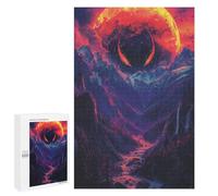 1000 PCS Jigsaw Fiery Mountain Valley Landscape Jigsaws for Adults Puzzle But Fun And Humorous Challenging To Complete Unique Birthday And Xmas Gifts 1000 PCS