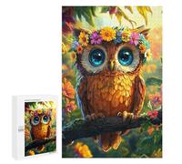 1000 PCS Jigsaw Floral Crowned Owl Art Print Jigsaws for Adults Puzzle But Fun And Humorous Challenging To Complete Unique Birthday And Xmas Gifts 1000 PCS