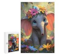 1000 PCS Jigsaw Floral Elephant Fantasy Jigsaws for Adults Puzzle But Fun And Humorous Challenging To Complete Unique Birthday And Xmas Gifts 1000 PCS