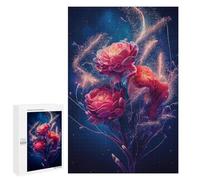 1000 PCS Jigsaw Glowing Fireworks Rose Bouquet Jigsaws for Adults Puzzle But Fun And Humorous Challenging To Complete Unique Birthday And Xmas Gifts 1000 PCS