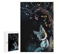 1000 PCS Jigsaw Glowing Fox in The Night Adult Jigsaw Puzzles For Family Fun Parent-child Interaction Gifts for Friends And Family 1000 PCS