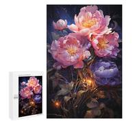1000 PCS Jigsaw Glowing Peony Bouquet Jigsaws for Adults Puzzle But Fun And Humorous Challenging To Complete Unique Birthday And Xmas Gifts 1000 PCS