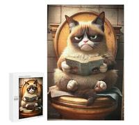 1000 PCS Jigsaw Grumpy Cat Reading Book-7 Jigsaws for Adults Puzzle Stress Reliever Parent-child Interaction Unique Birthday And Xmas Gifts 1000 PCS