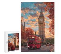 1000 PCS Jigsaw London Autumn Scene with Big Ben Jigsaw Puzzles for Adults Family Activities Help The Brain Exercise Deal As Gifts for The Whole Family 1000 PCS