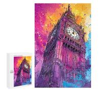 1000 PCS Jigsaw London's Big Ben Clock Tower Art Print Jigsaw Puzzles for Adults Family Activities Help The Brain Exercise Deal As Gifts for The Whole Family 1000 PCS