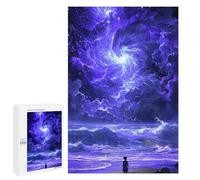 1000 PCS Jigsaw Magical Night Sky Over Ocean Jigsaw Puzzles for Adults Family Activities Help The Brain Exercise Deal As Gifts for The Whole Family 1000 PCS