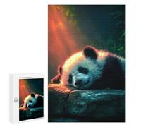 1000 PCS Jigsaw Panda Resting on Rock Jigsaw Puzzles for Adults Family Activities Help The Brain Exercise Deal As Gifts for The Whole Family 1000 PCS