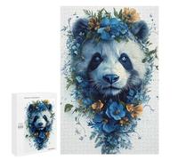 1000 PCS Jigsaw Panda with Floral Crown Adult Jigsaw Puzzles For Family Fun Parent-child Interaction Gifts for Friends And Family 1000 PCS