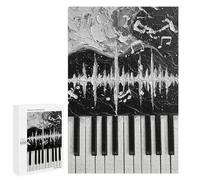 1000 PCS Jigsaw Puzzle for Adults Abstract Piano Keys Black And White Adult Jigsaw Puzzle Brain Teaser Game Stress Reliever Unique Gifts for Birthday And Christmas 1000 PCS