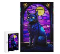 1000 PCS Jigsaw Puzzle for Adults Abstract Russian Blue Cat Adult Jigsaw Puzzle Brain Teaser Game Stress Reliever Unique Gifts for Birthday And Christmas 1000 PCS