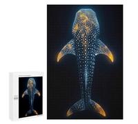 1000 PCS Jigsaw Puzzle for Adults Abstract Whale Shark Gold Adult Jigsaw Puzzle Brain Teaser Game Stress Reliever Unique Gifts for Birthday And Christmas 1000 PCS