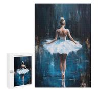 1000 PCS Jigsaw Puzzle for Adults Ballet Dancer in Blue Stillness in Blue Adult Jigsaw Puzzle Brain Teaser Game Stress Reliever Unique Gifts for Birthday And Christmas 1000 PCS