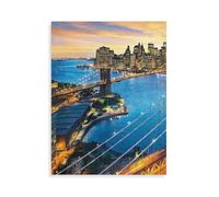 1000 PCS Jigsaw Puzzle for Adults Challenging Puzzle for Game，New York，Jigsaw Puzzle Customized Personalized Wooden Puzzle Pieces for Family Home Decor（75x50cm）-AO39