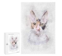 1000 PCS Jigsaw Puzzle for Adults Cornish Rex Cat Watercolor Jigsaws for Adults Anti-Stress Toys A Work of Art Unique Gifts for Birthday And Christmas 1000 PCS