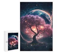 1000 PCS Jigsaw Puzzle for Adults Cosmic Sakura Tree Adult Jigsaw Puzzle Brain Teaser Game Stress Reliever Unique Gifts for Birthday And Christmas 1000 PCS