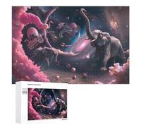 1000 PCS Jigsaw Puzzle for Adults Elephant Dreams in Space Puzzle for Adults Fun Games Staycation Kill Time Birthday And Unique Gifts 1000 PCS