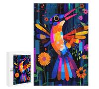 1000 PCS Jigsaw Puzzle for Adults Expressionist Geometry Hummingbird - Vibrant Abstract Nature Art Adult Jigsaw Puzzle Brain Teaser Game Stress Reliever Unique Gifts for Birthday And Christmas 1000 PC