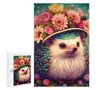 1000 PCS Jigsaw Puzzle for Adults Floral Hedgehog Portrait Puzzle for Adults Fun Games Staycation Kill Time Birthday And Unique Gifts 1000 PCS