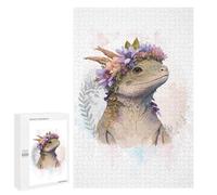 1000 PCS Jigsaw Puzzle for Adults, Flower Lizard Watercolor Artwork, Classic Jigsaw Entertainment for The Home, for Indoor Play